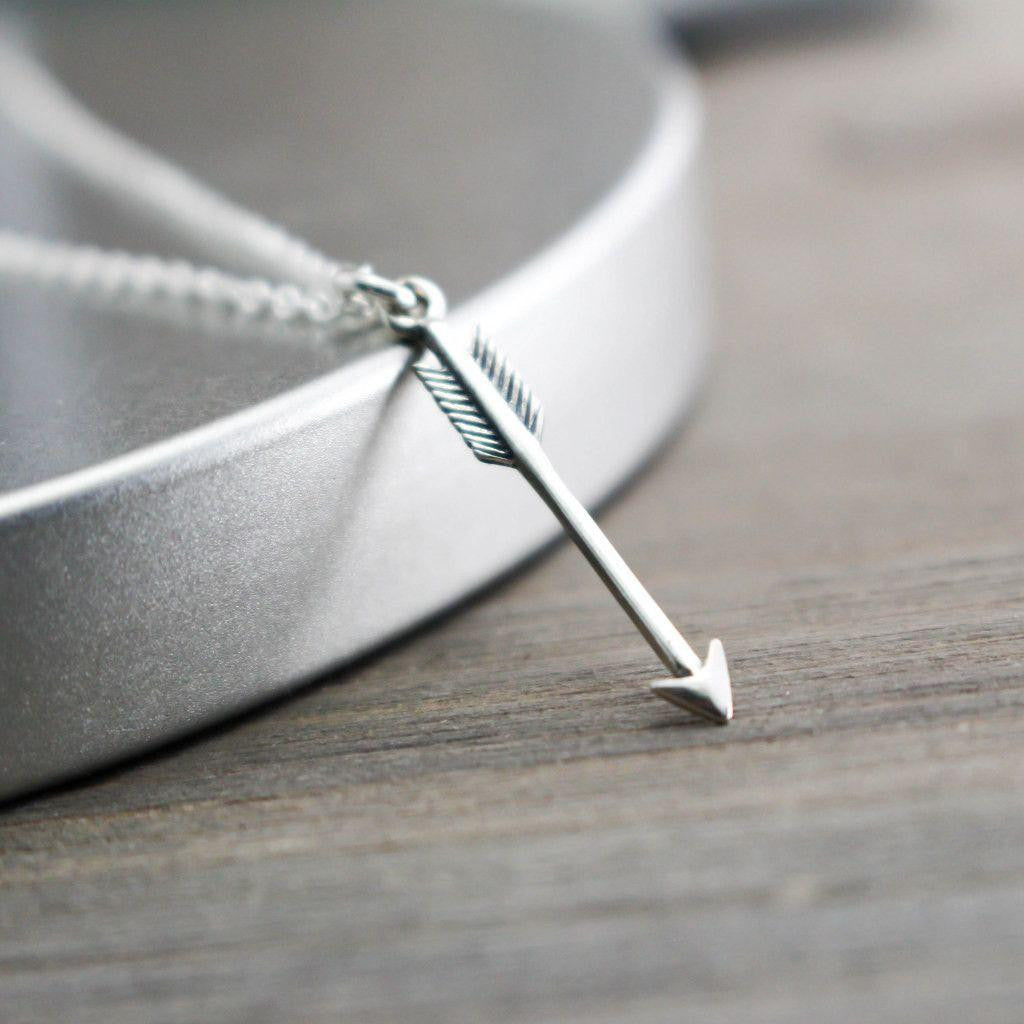 Silver Shooting Arrow Necklace- Hipster Arrow Necklace-Womens-LittleGreenRoomJewelry-LittleGreenRoomJewelry
